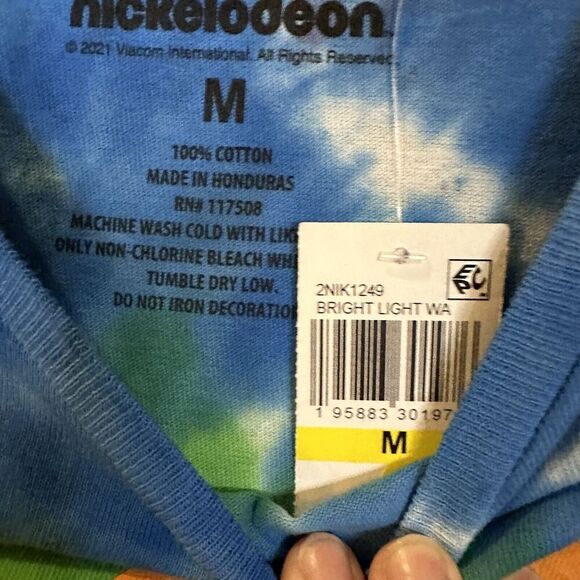 Nickelodeon Tie Dye NWT T-shirt Medium retro casual primary colors orange splatt - Picture 4 of 4